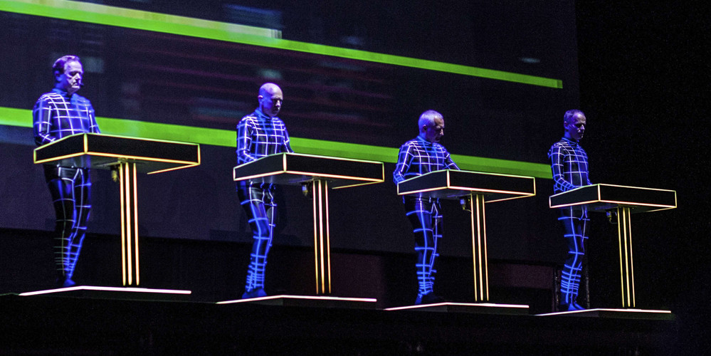 The German group Kraftwerk perform at Slovak music festival Pohoda at Trencin airport, Slovakia, July 10, 2014. Photo/Katarina Acelova (CTK via AP Images)/kol 1/159026019988/CZECH REPUBLIC OUT, SLOVAKIA OUT, POLAND OUT, SWEDEN OUT, NORWAY OUT Please contact your sales representative for pricing and restriction questions. CZECH REPUBLIC OUT, SLOVAKIA OUT, POLAND OUT, SWEDEN OUT, NORWAY OUT/1407111732